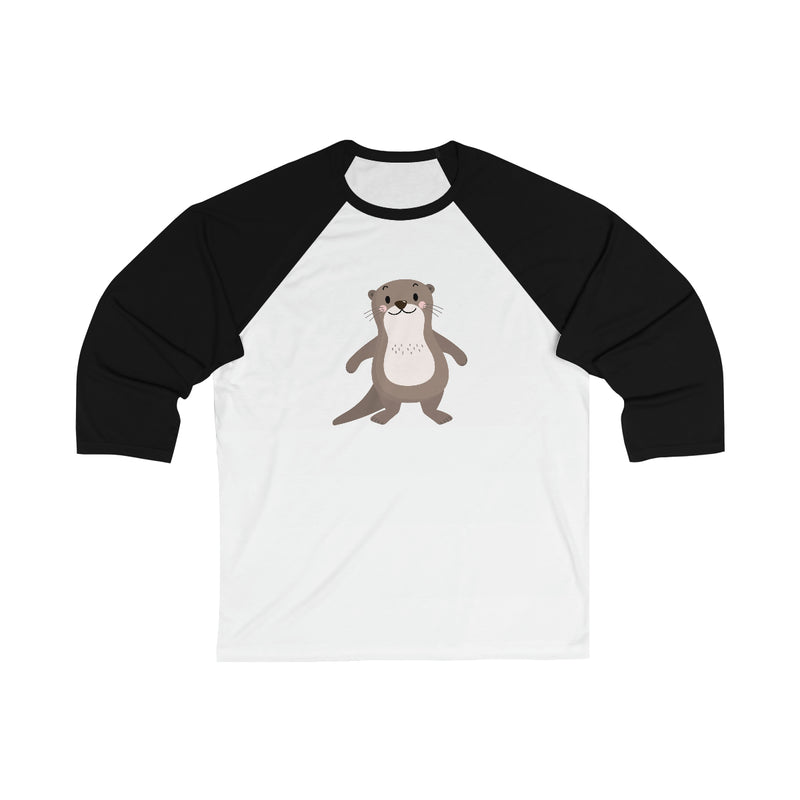 Cute Otter 3\4 Sleeve Baseball Tee