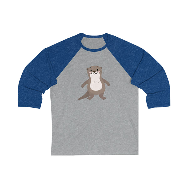 Cute Otter 3\4 Sleeve Baseball Tee